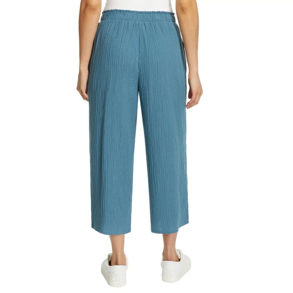 JESSICA SIMPSON Cropped Ankle Gauze Pants XL 16-18 Teal Blue‎ Gauzy Wide Leg NWT - Picture 3 of 12